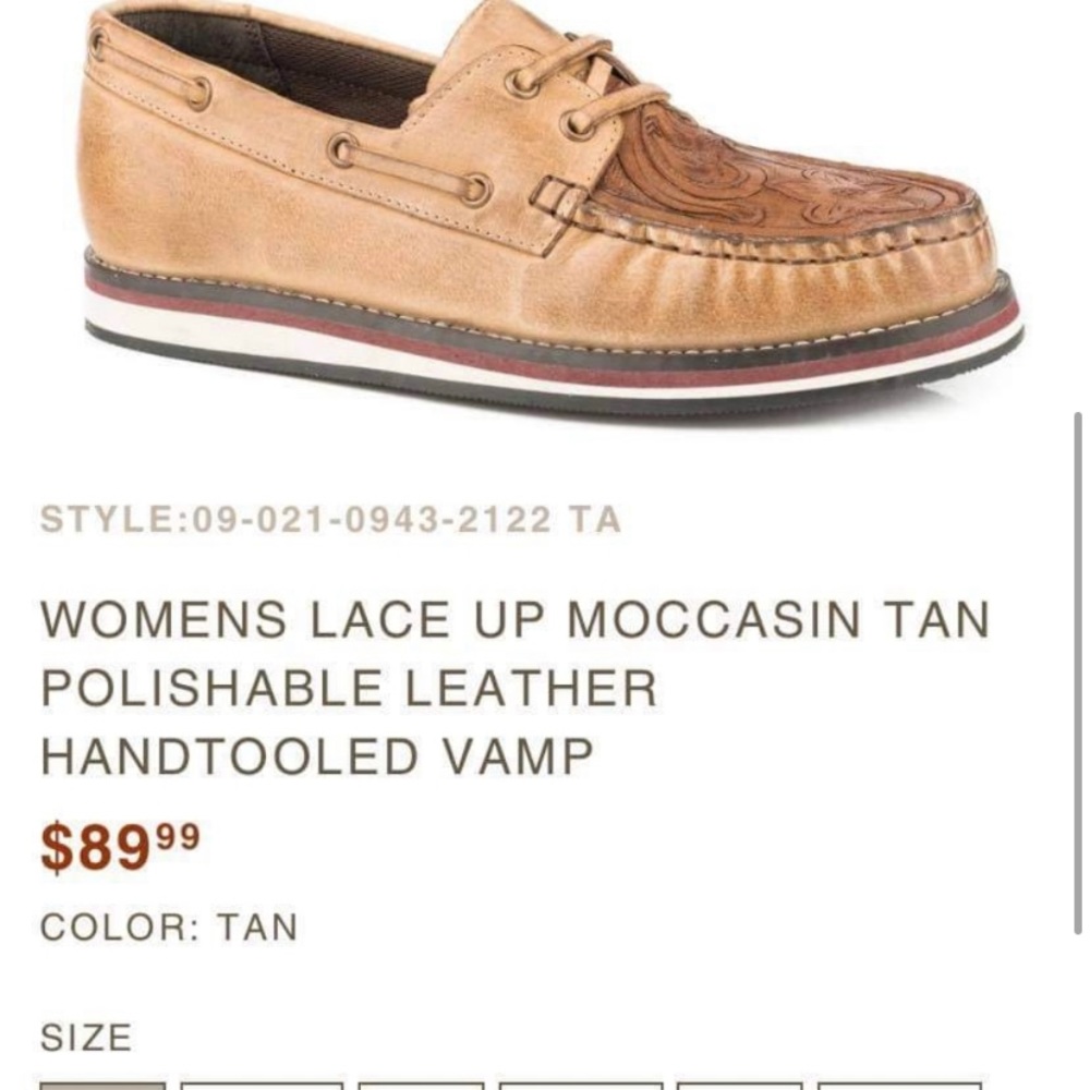 Roper leather moccasins women’s size 5